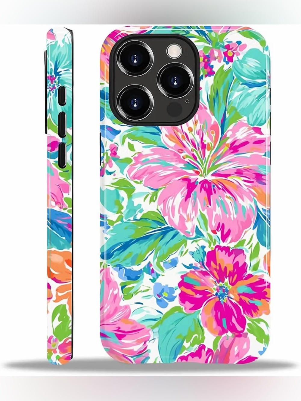 IPHONE case for 13PRO tropical flower pattern EUC
